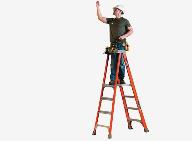 Man doing ladder training and demonstrating working at heights