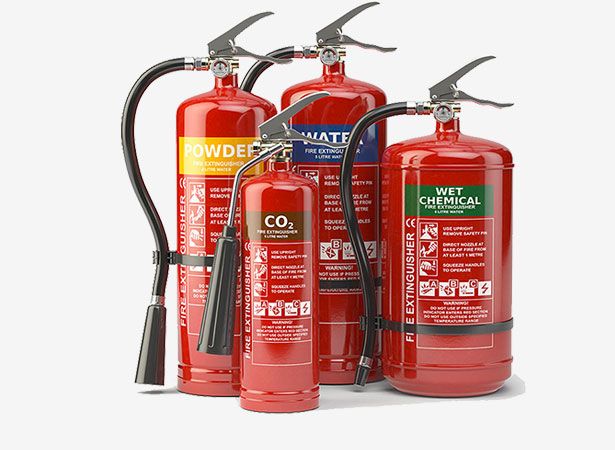 Fire extinguisher used in fire safety training
